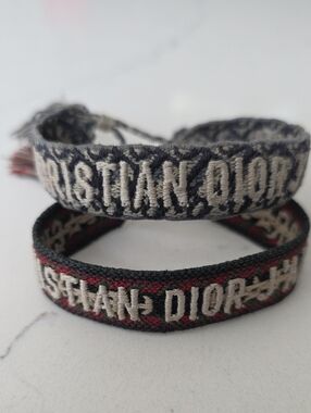 Christian Dior Unisex Embroidered Logo Bracelet Set W/Gift Box